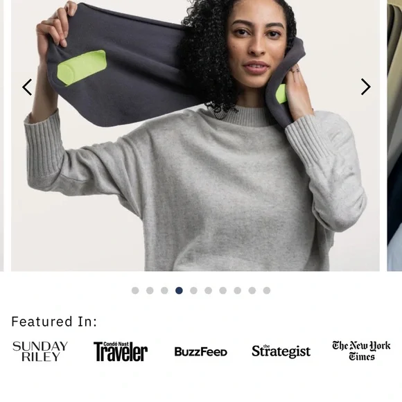 Gray Trtl Neck pillow Wrap - Picture 2 of 6